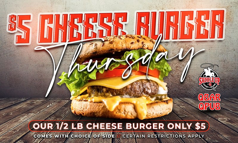 Thursday Cheeseburger Special